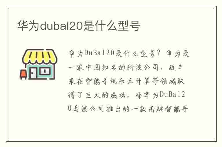 华为dubal20是什么型号(华为dubal20是什么型号手机)